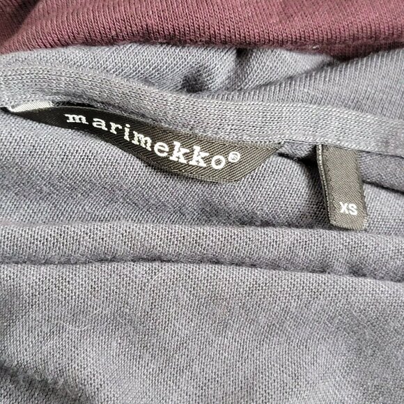 Marimekko Womens Colorblock Dolman Sleeve Midi Dress XS Gray/Maroon Wool Blend - Picture 3 of 9